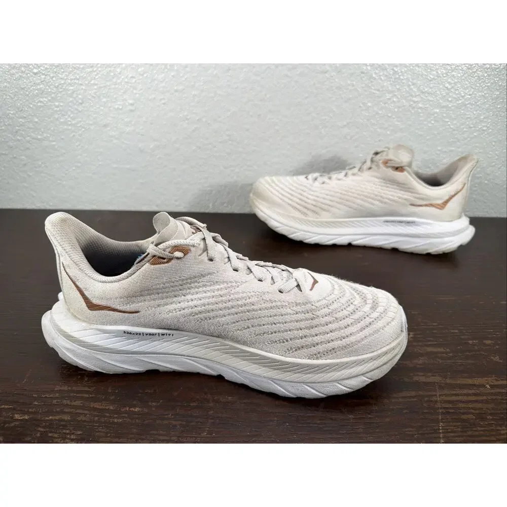 Hoka One One Womens Mach 5 1127894 WCPP White Running Shoes Sneakers Size 9 B